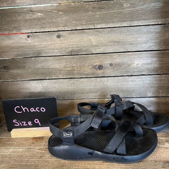 Womens Chaco Z/2 Comfort Outdoor Walking Hiking Sandals Black Size 9‎ M GUC - Picture 1 of 6